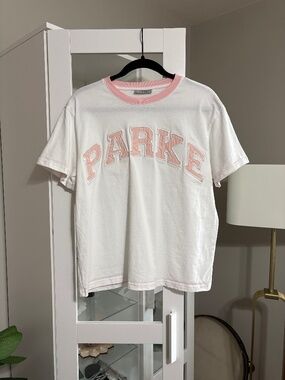 PARKE Pink and White T-Shirt size S/M